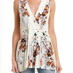 Free People| Ivory Star and Floral Wrap Top, Size Small•••Boho Vibes as VEST🫶🏻